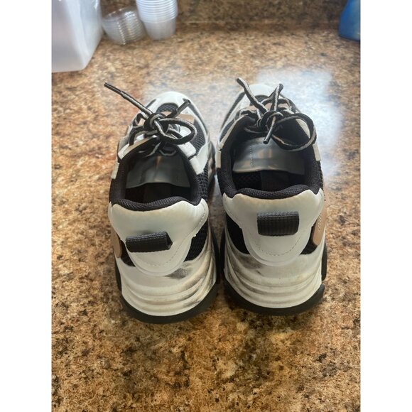 Steve Madden boys Vintage Style Sneakers Size 2 M Black/White/Brown Mesh & Synth - Picture 3 of 12